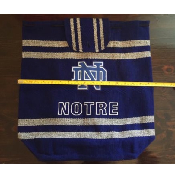 Handmade Notre Dame Blue Baha Drawstring Backpack - Picture 7 of 8